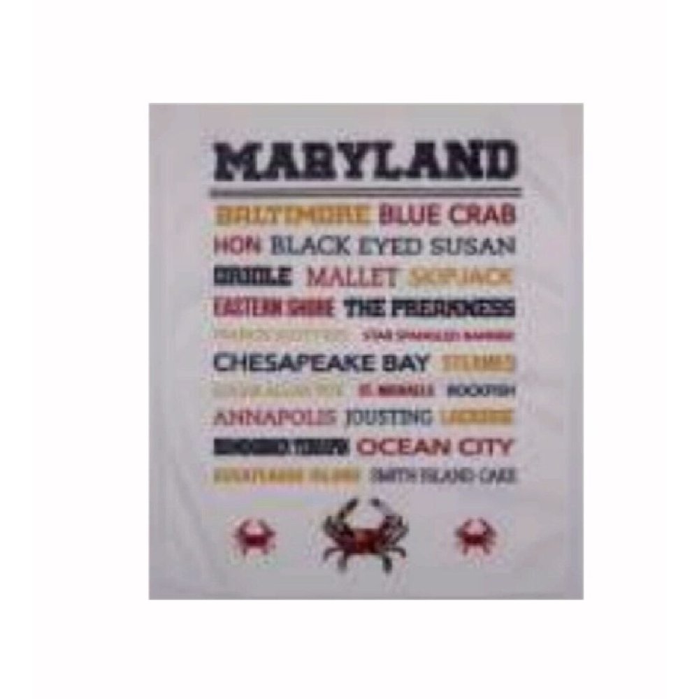Maryland Famous Words Microfiber Kitchen Towel - NEW Fast Ship